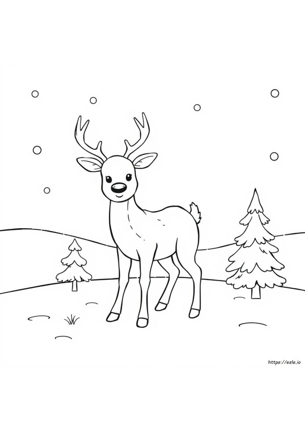 Cute Reindeer Colouring Pages
