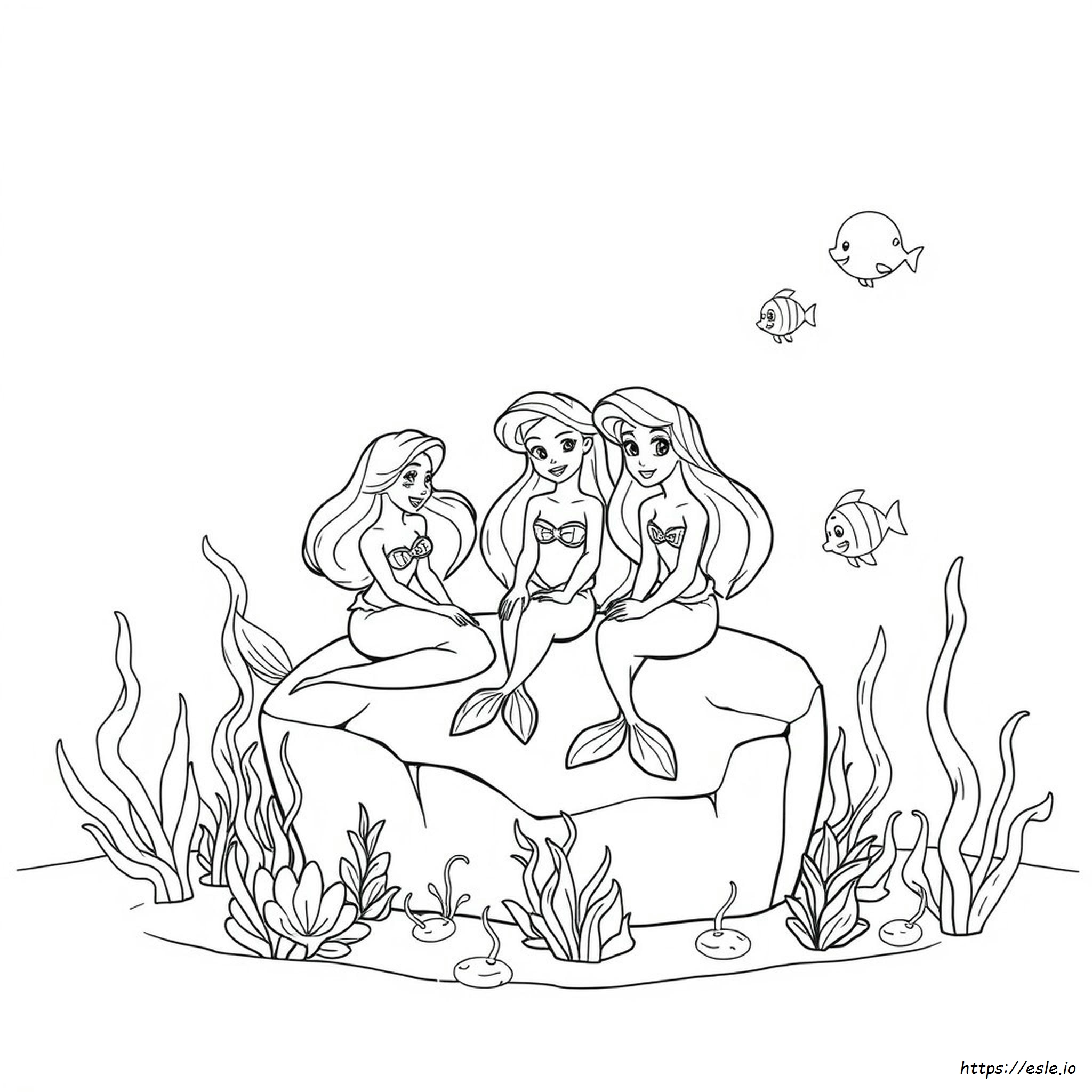Putri Duyung Gambar Mewarnai - Gratis Untuk Dicetak