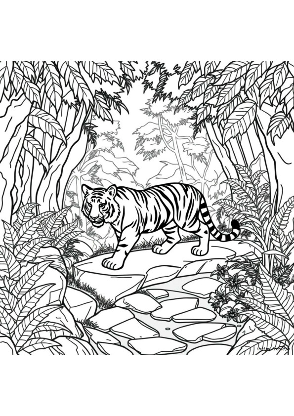 Tijger Kleurplaat