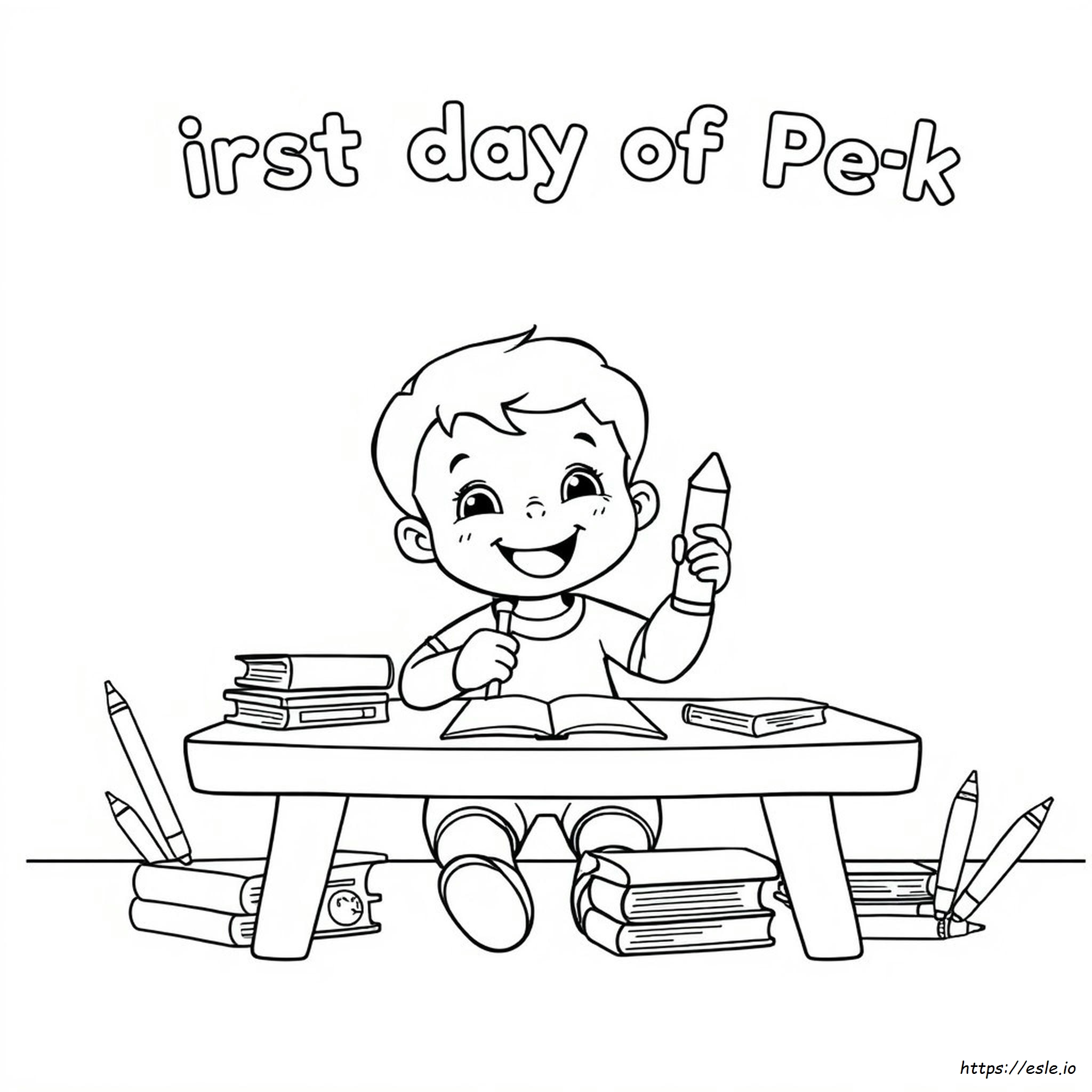 First Day Of Prek Coloring Sheet