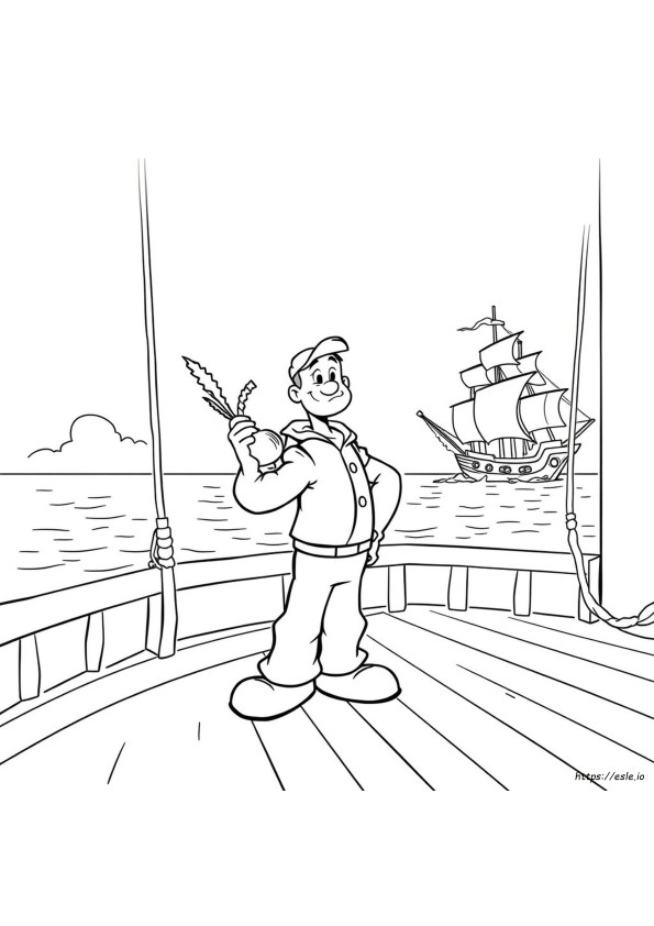 Coloriage Popeye À Imprimer Gratuit