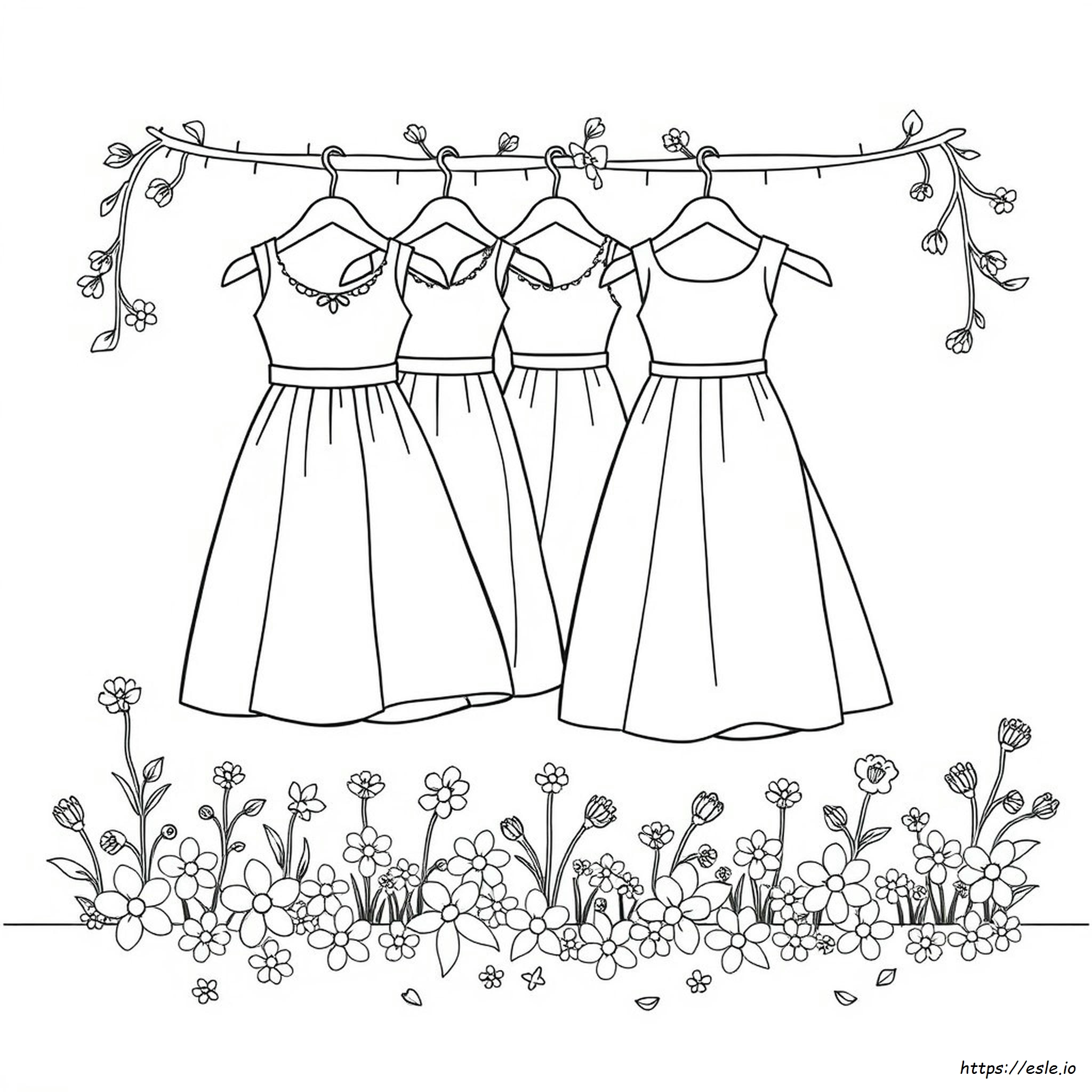 Coloring Pages Of Pretty Dresses - Free Printable