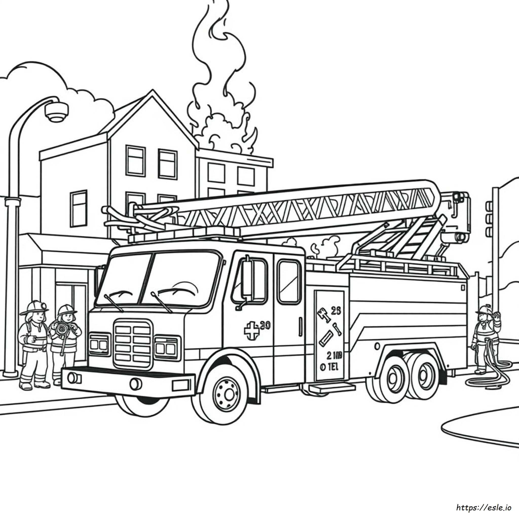 Ladder Fire Truck Coloring Pages