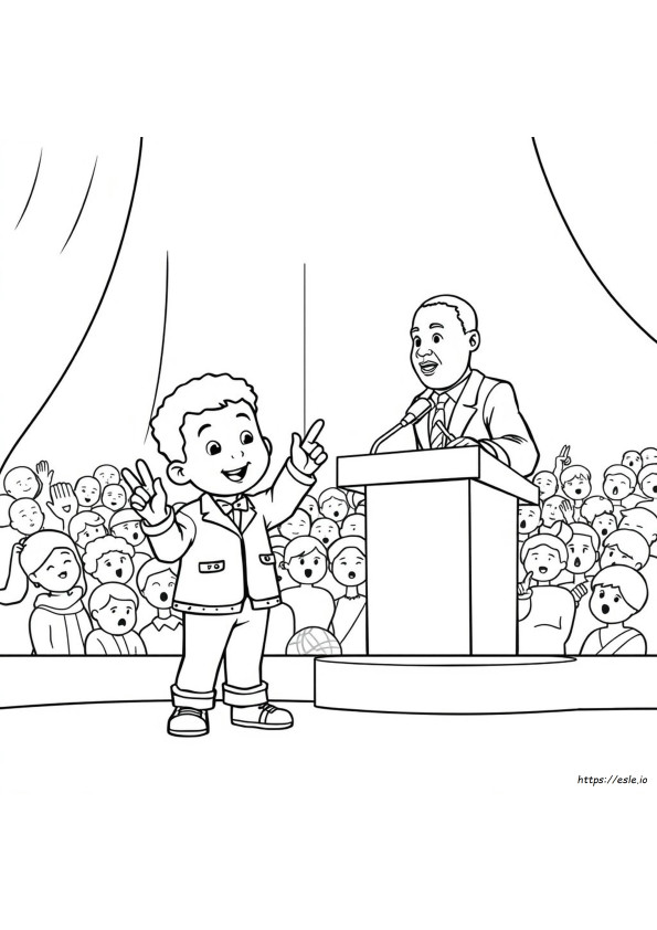 Kindergarten Martin Luther King Jr Coloring Page