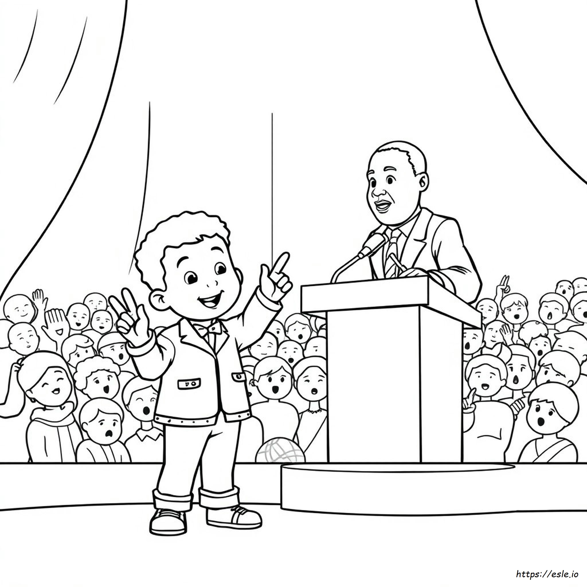 Martin Luther King Jr. Päiväkoti Värityskuva - Ilmainen