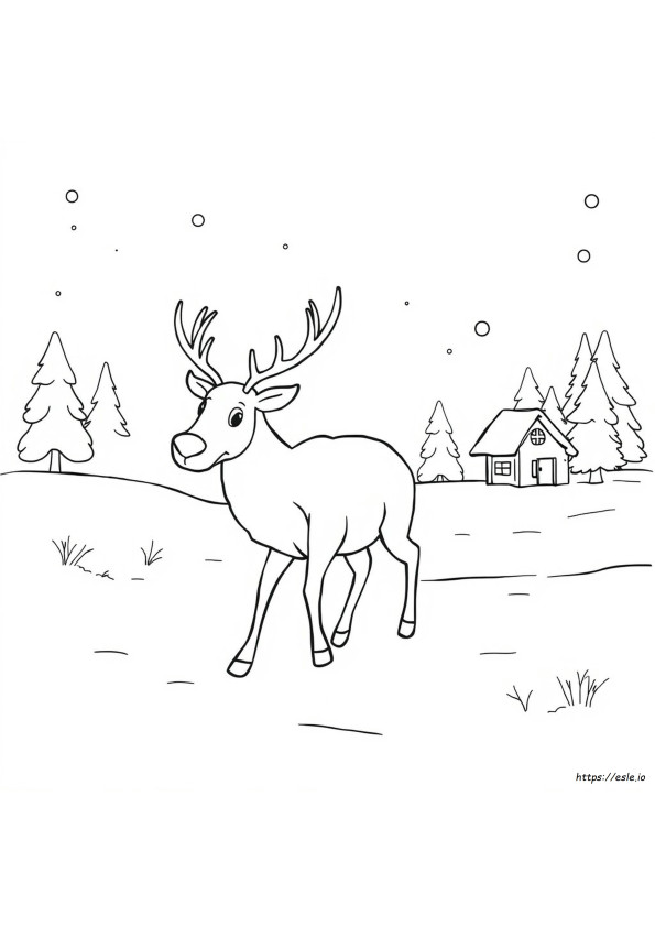 Reindeer Coloring Sheet