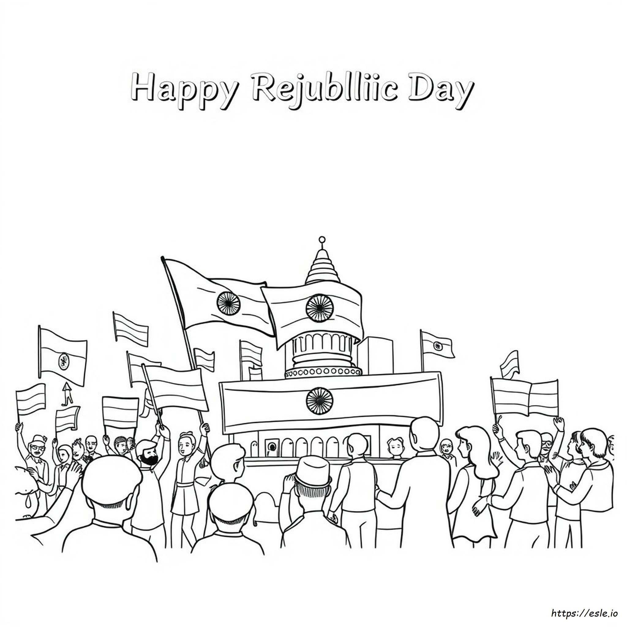Happy Republic Day Coloring Page - Free Printable for Kids