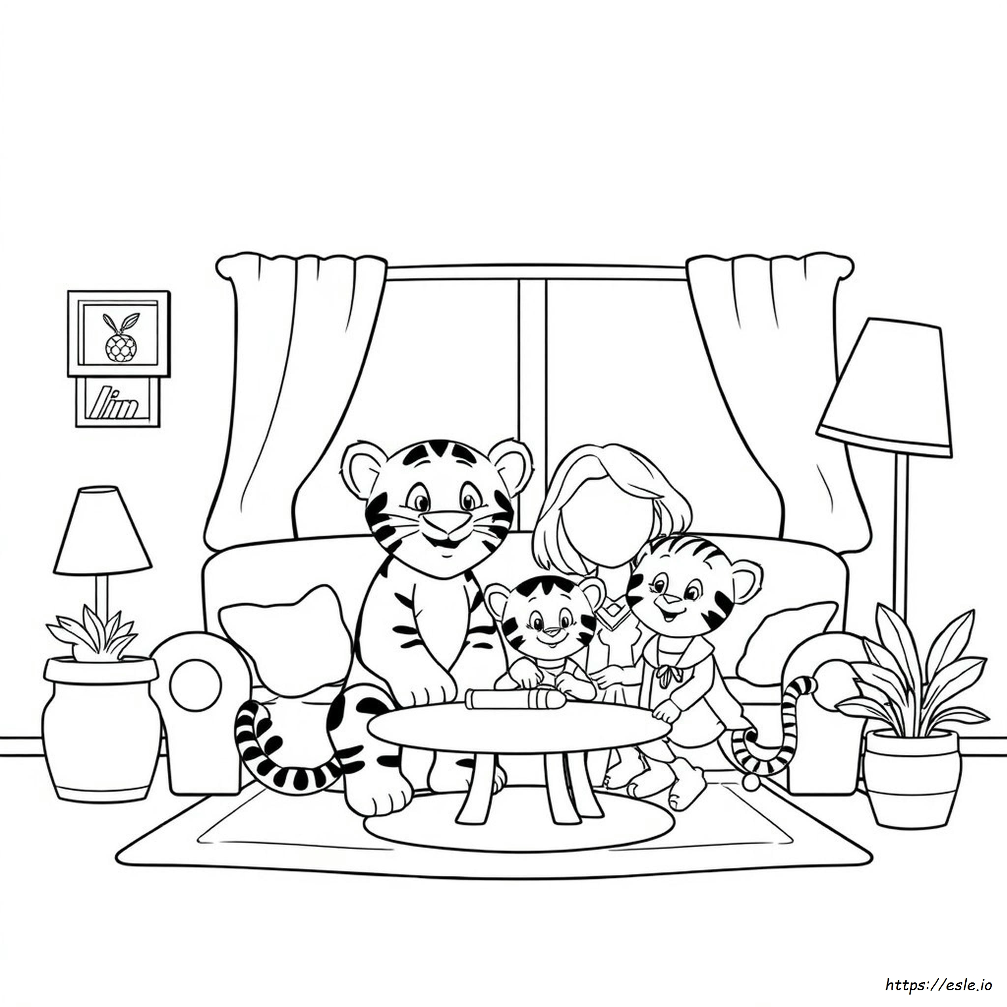 Daniel Tiger Family Coloring Page