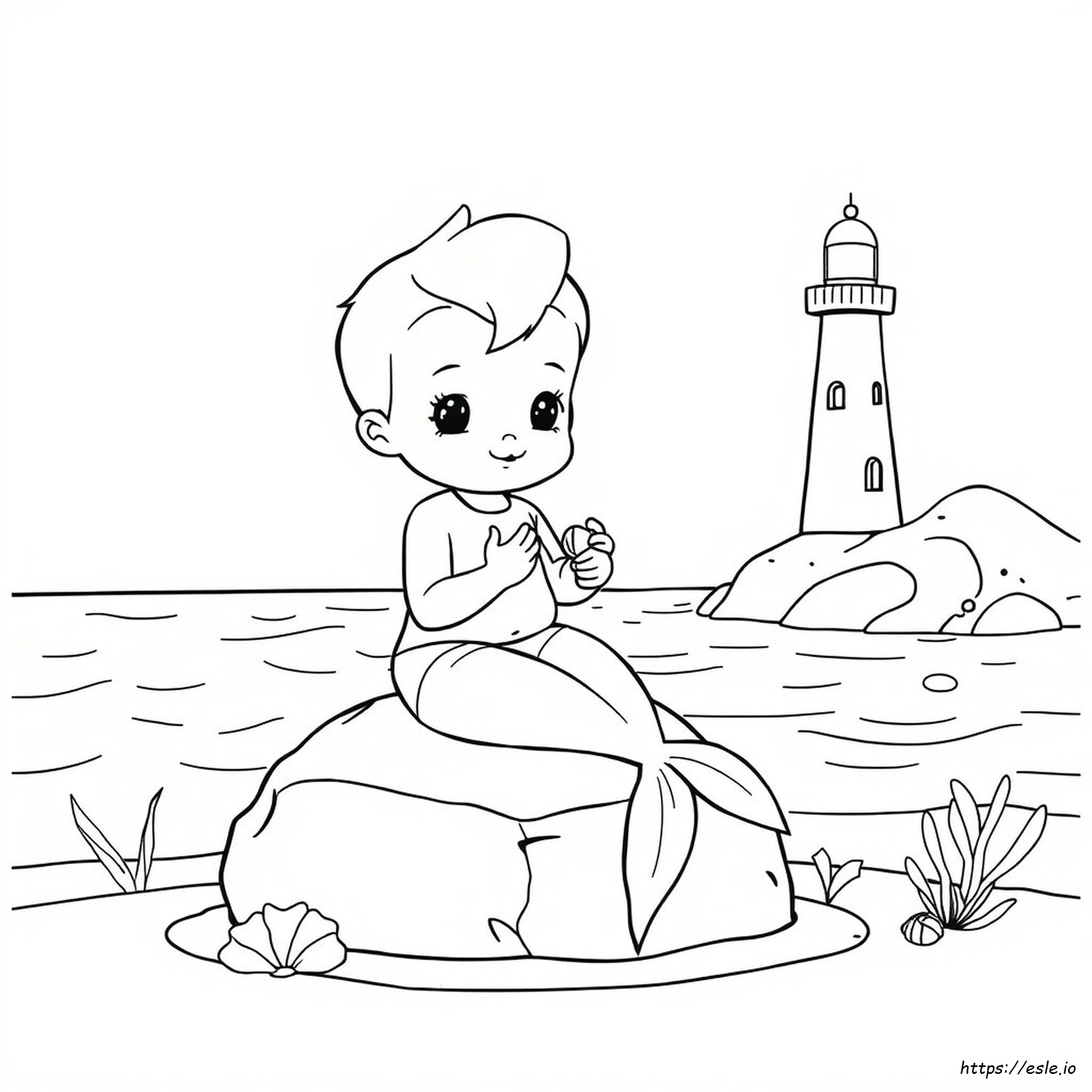 Coloriage Poupée Bébé Sirène à Imprimer