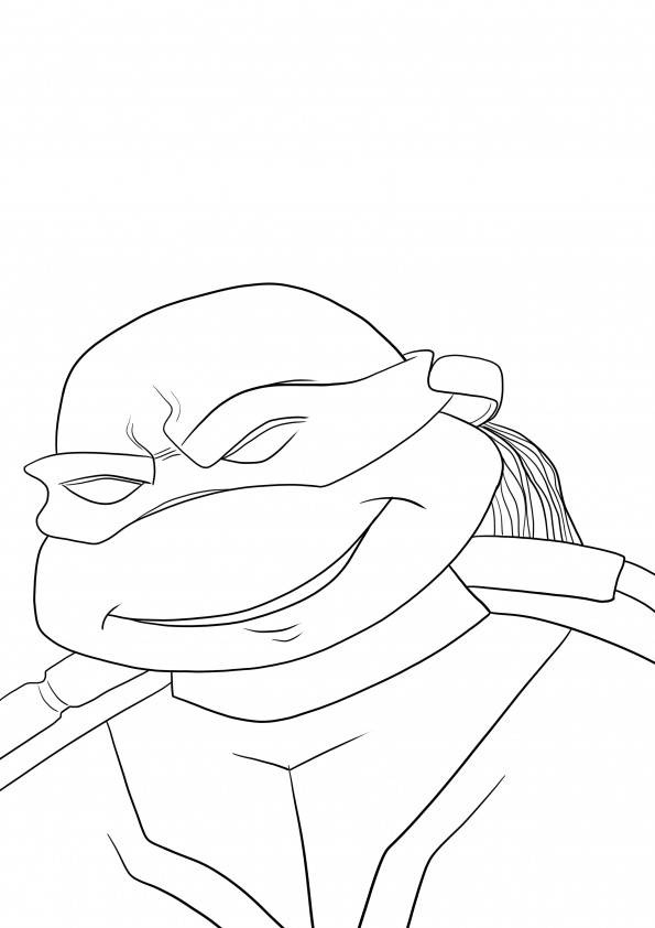 Arkusz twarzy Żółw Ninja do drukowania i kolorowania za darmo