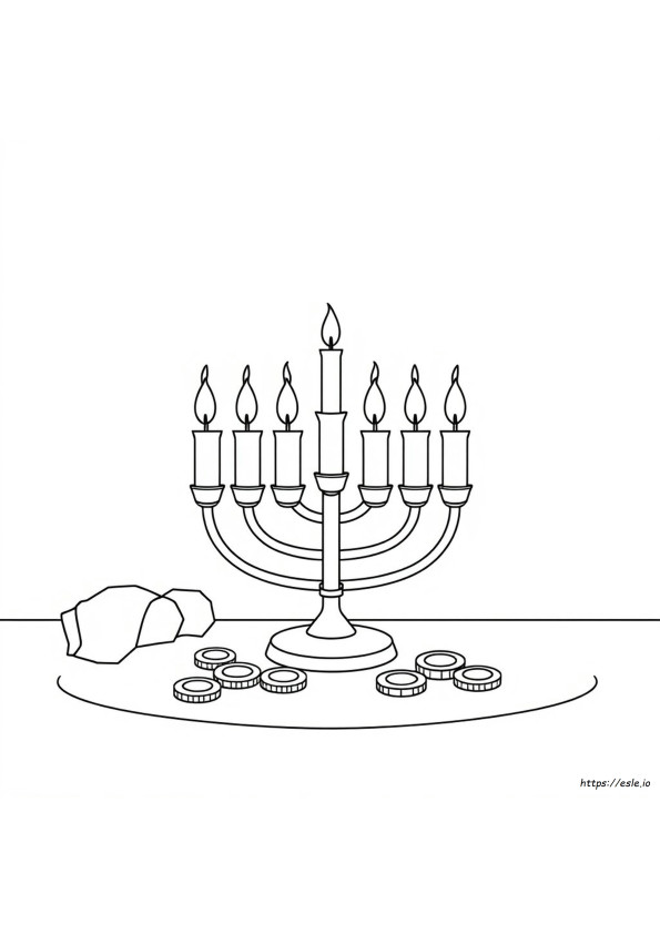 Hanukkah Colouring In