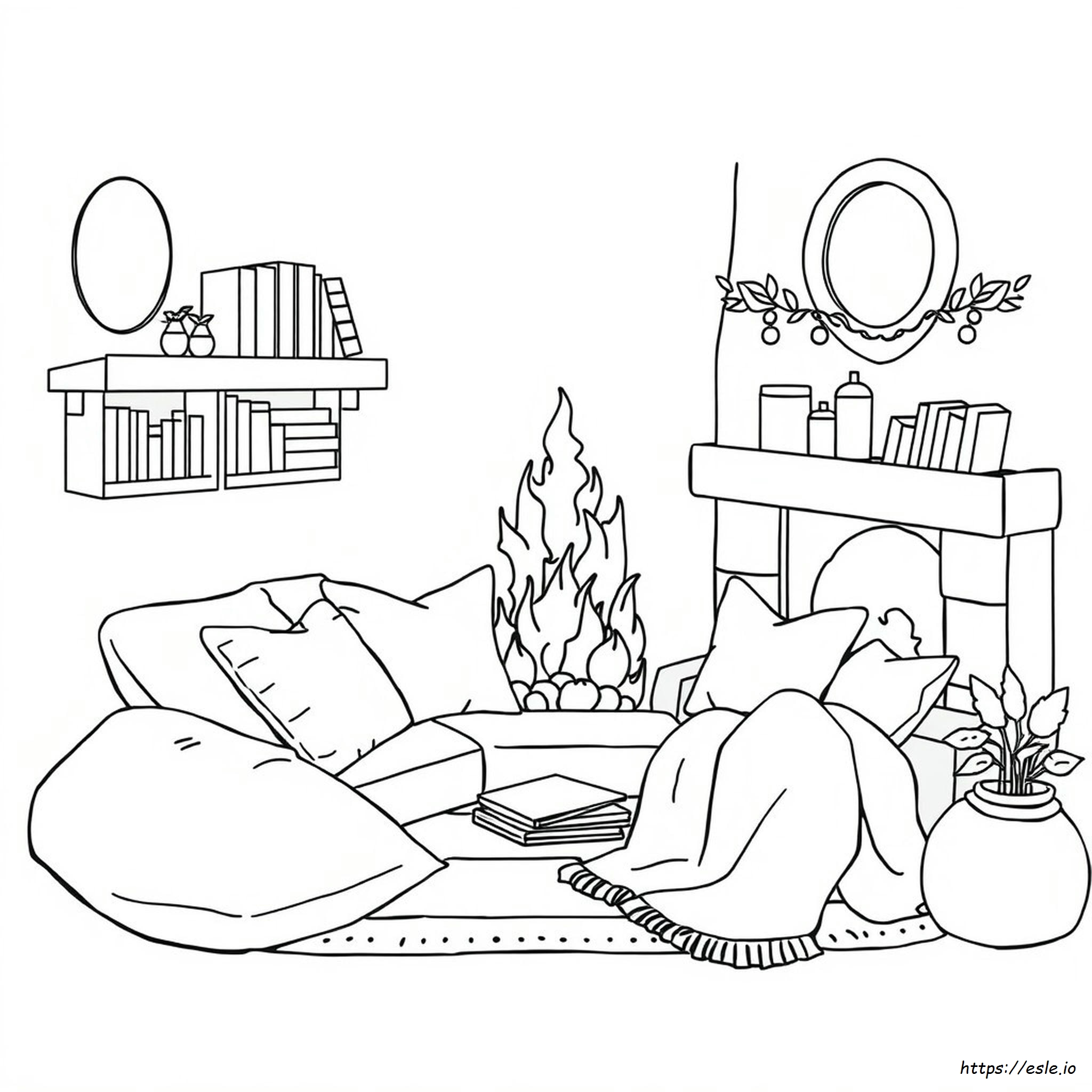 Cozy Corner Coloring Page