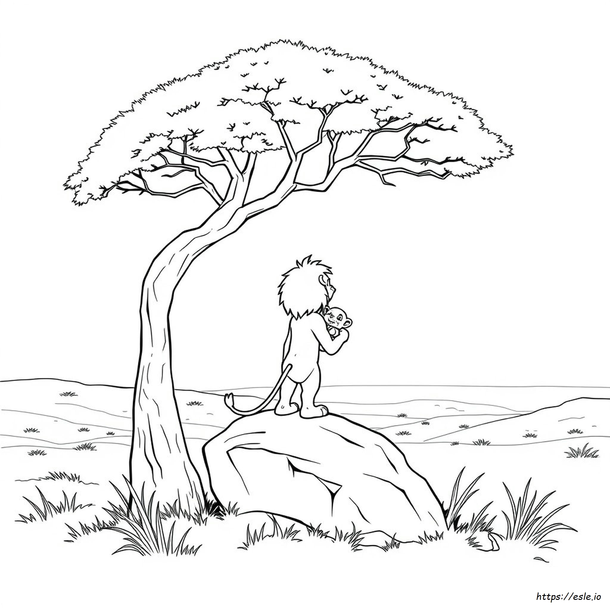 Rafiki Re Leone Disegni Da Colorare - Pagina Stampabile