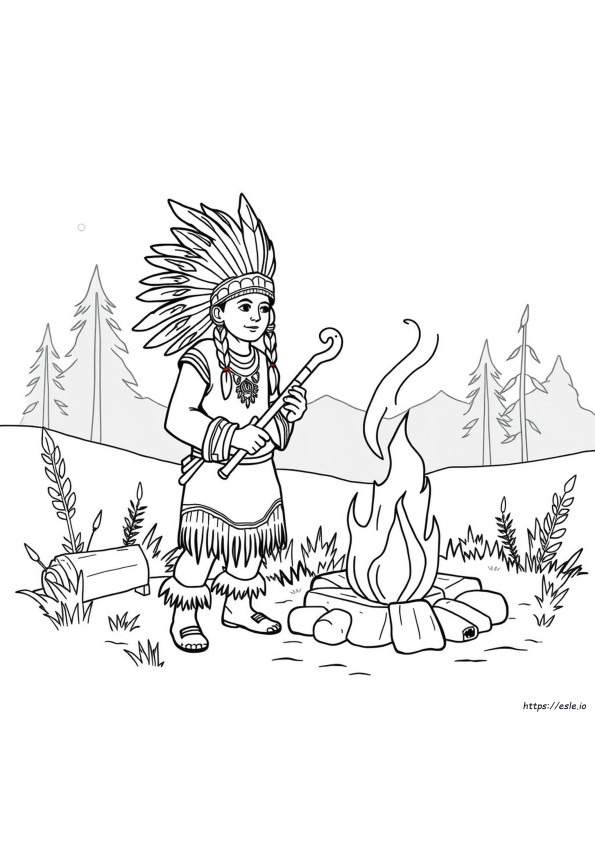 Pagini De Colorat Nativi Americani: Gratis