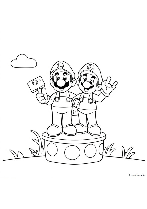Mario Coloring Pages Luigi Para Colorear