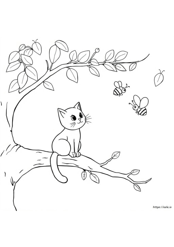 Lebah Kucing Mewarnai Gambar