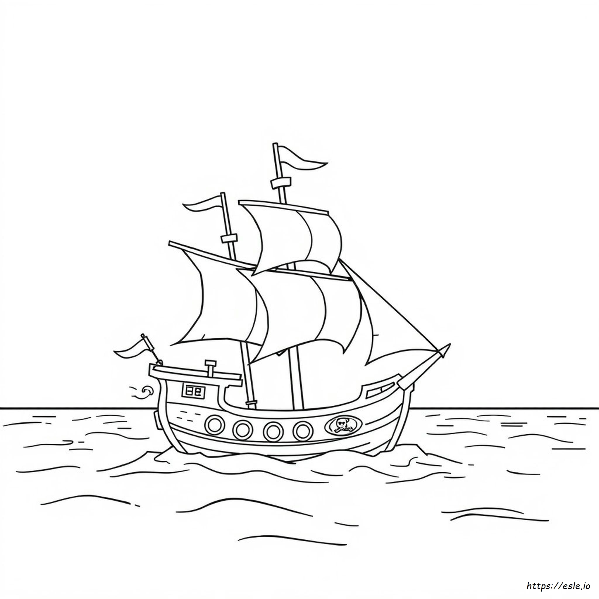 Nave Pirata Da Colorare