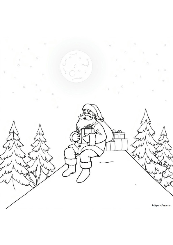 Colouring Sheet Santa