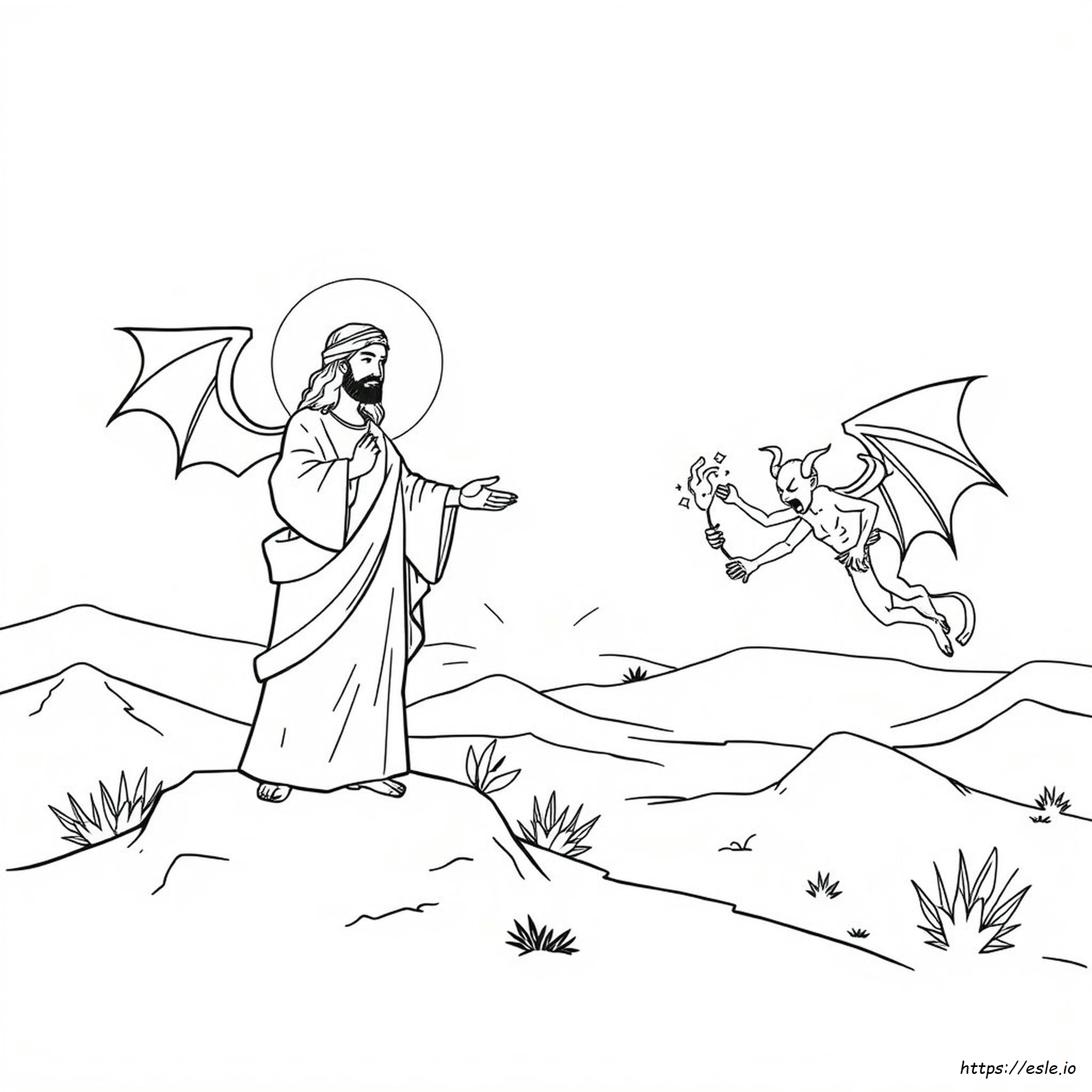 The Temptation Of Jesus Coloring Page