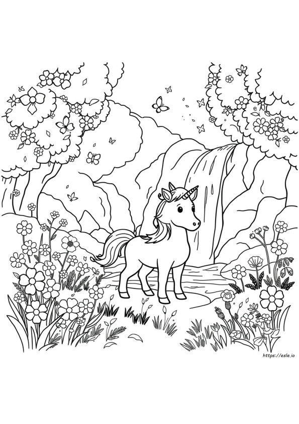 Cute Kawaii Unicorn Coloring Pages