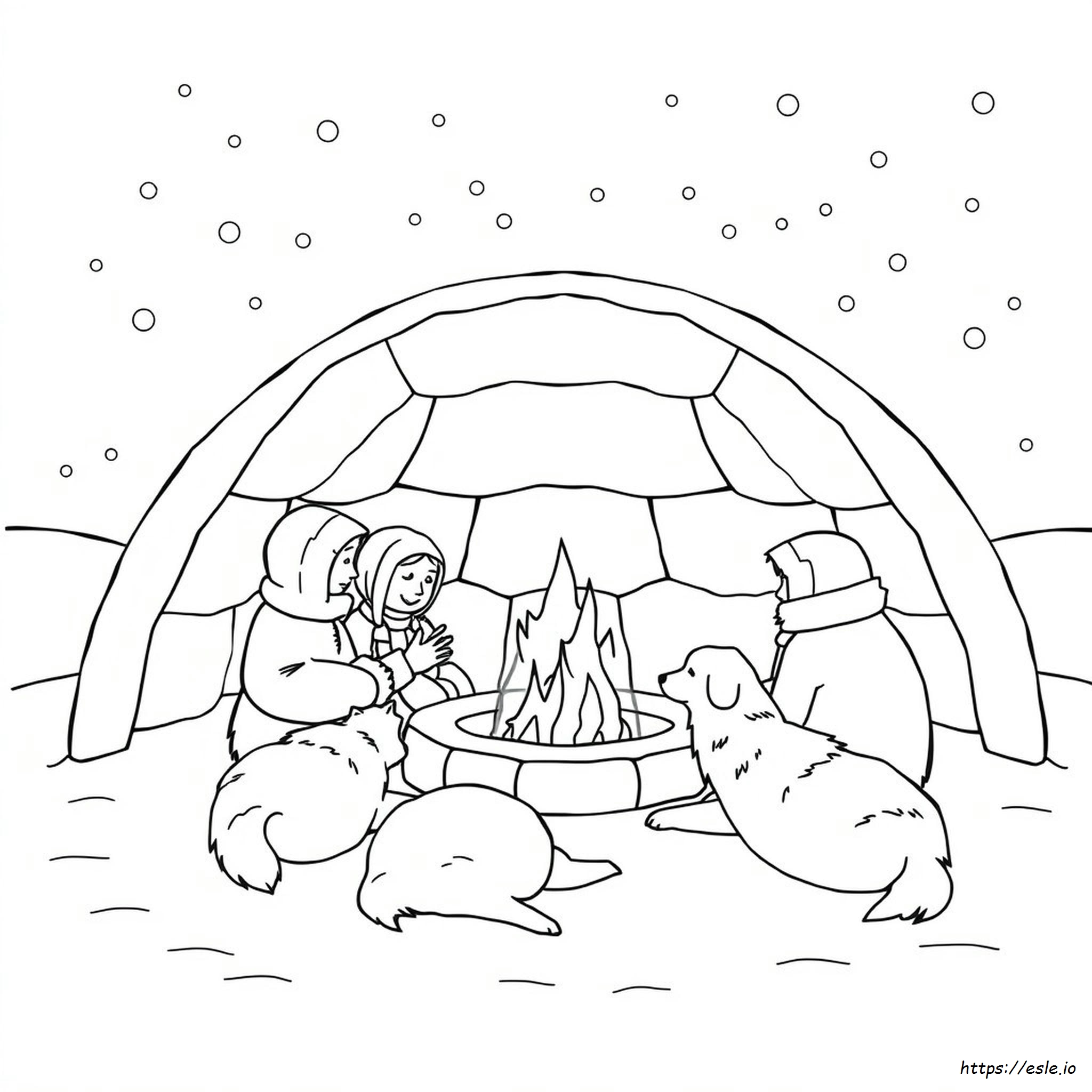 Eskimos Coloring Pages - Free Printable