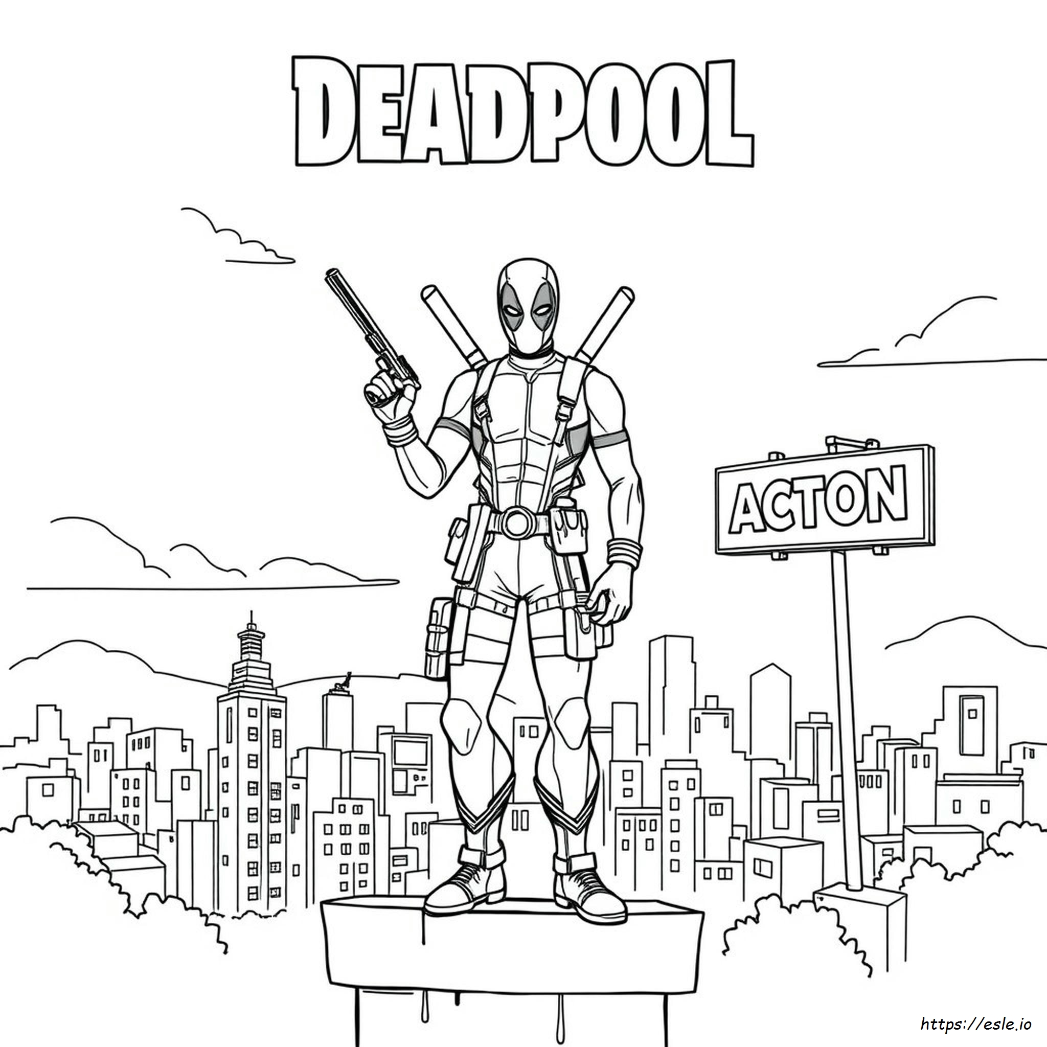 Fortnite Deadpool Para Colorear