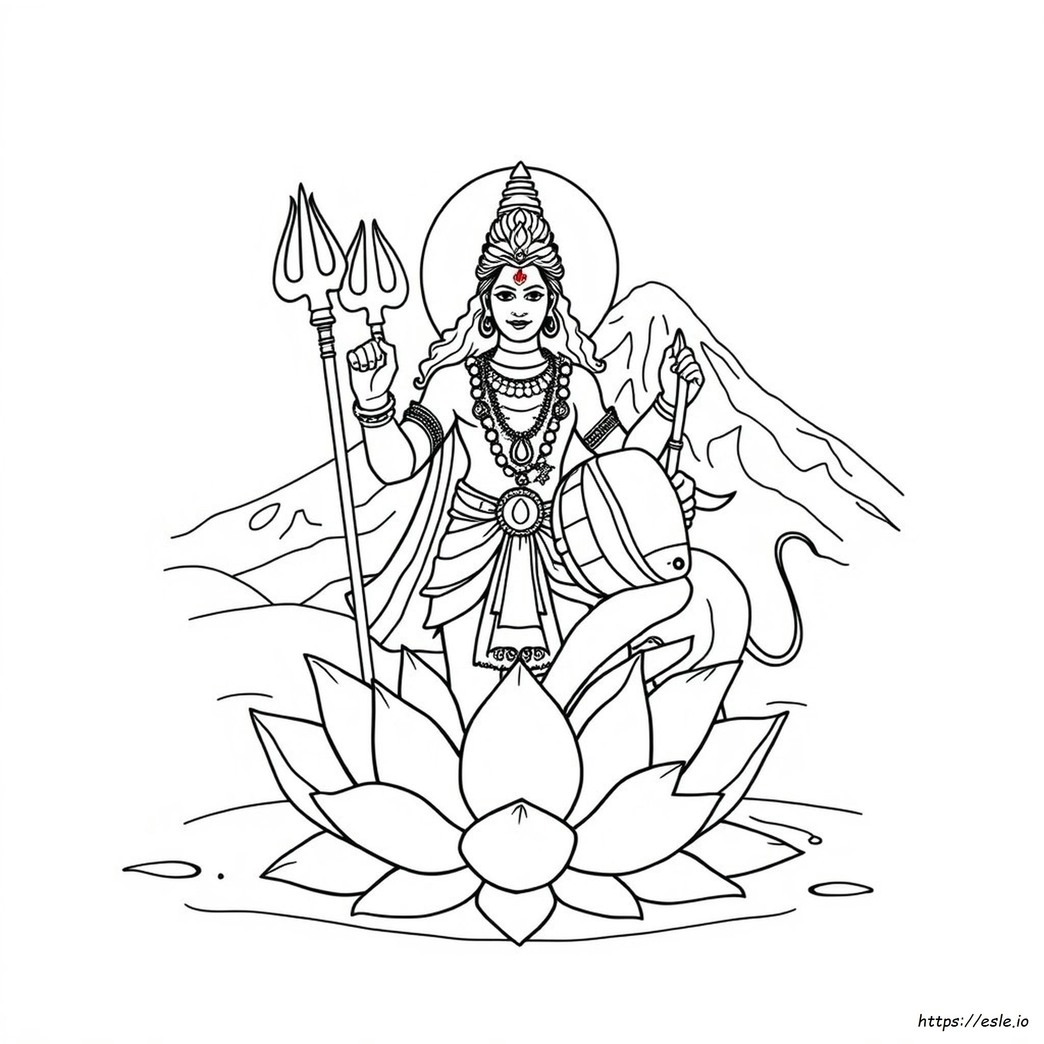 Printable Lord Shiva Colouring