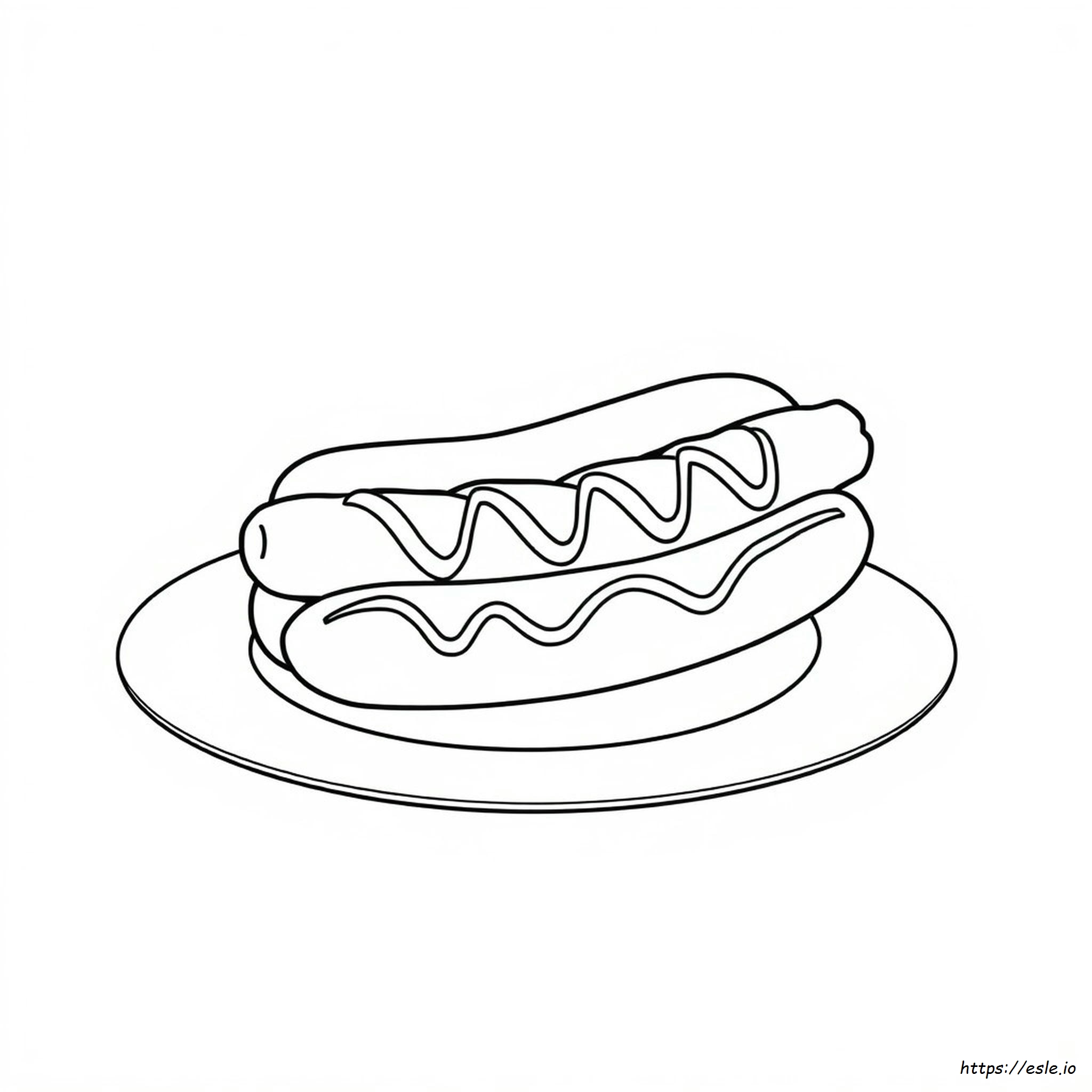 Hot Dog Colouring Page