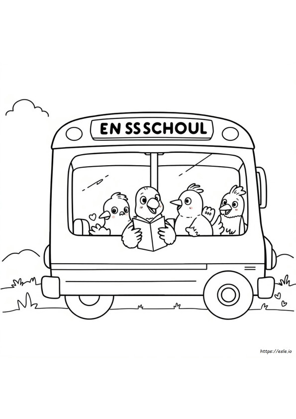 Pombo Tem Que Ir Para A Escola Para Colorir