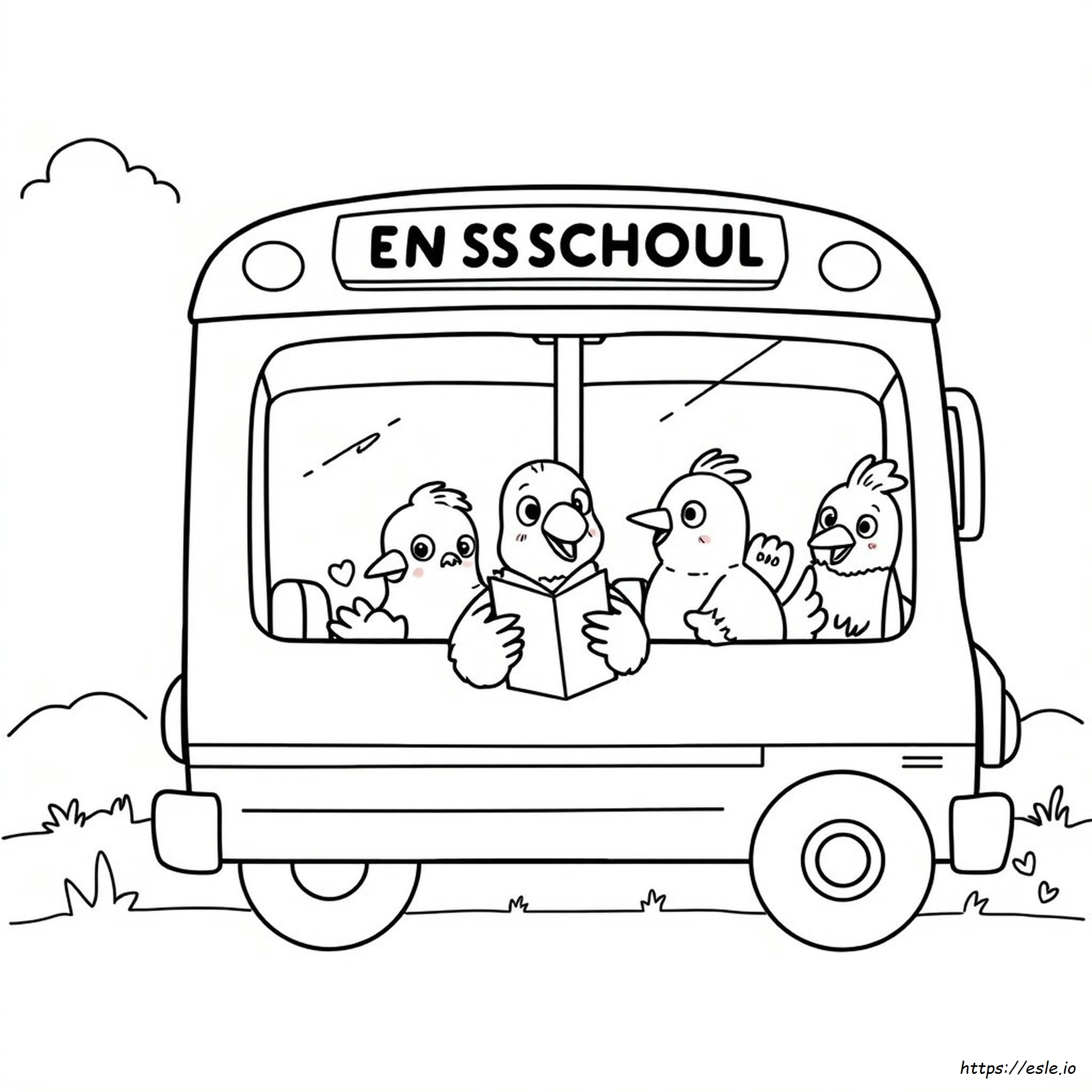Piccione Deve Andare A Scuola: Disegno Da Colorare