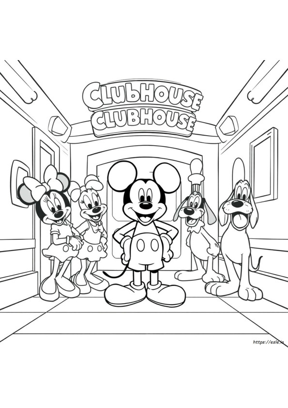 Mickey Clubhouse Coloring Pages