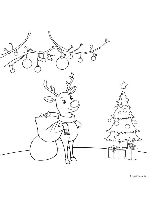 Rentier Weihnachten Ausmalbild