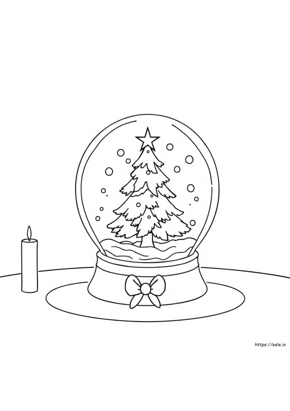 Kar Küresi Ile Noel Boyama Sayfaları