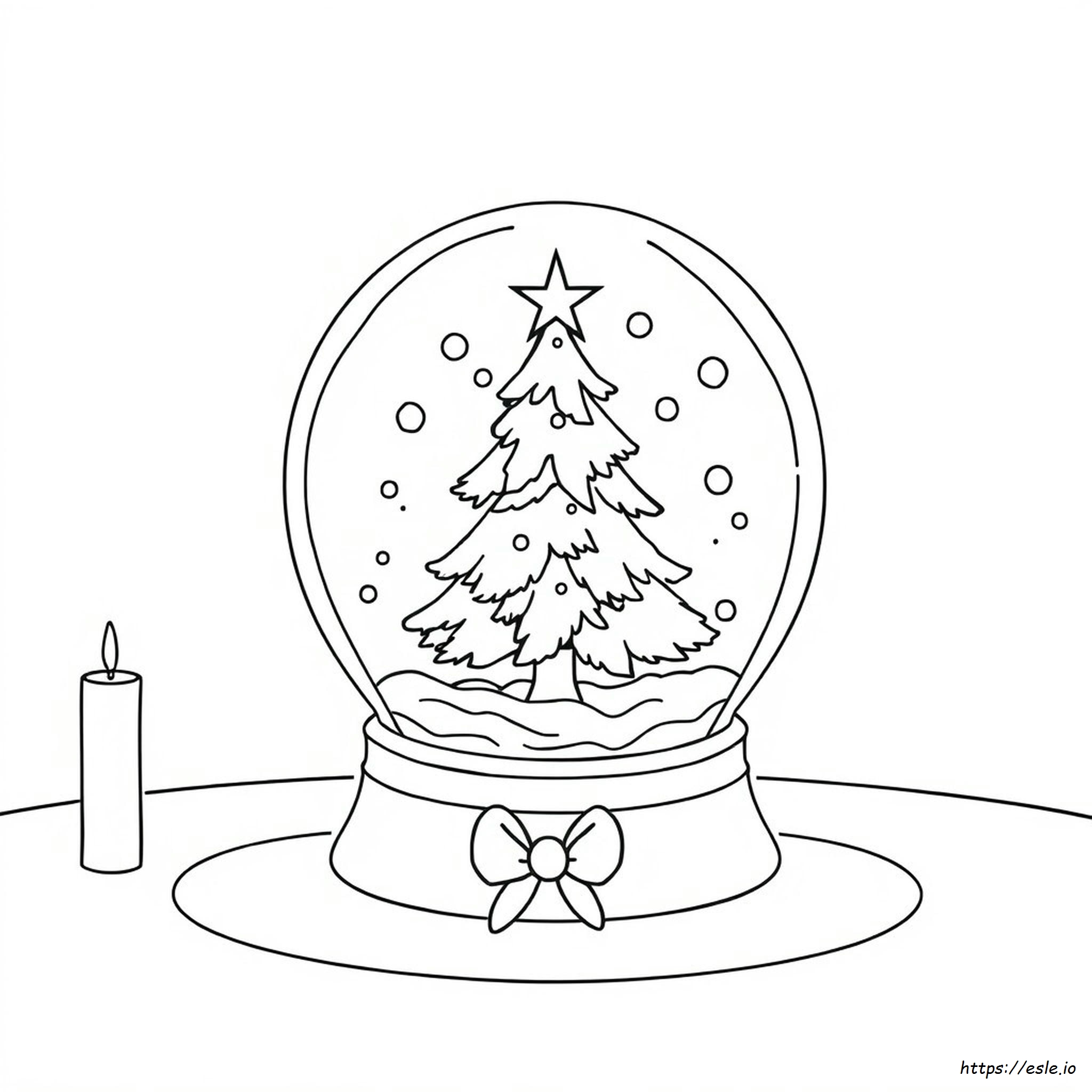 Christmas Coloring Page With Snow Globe - Free Printable