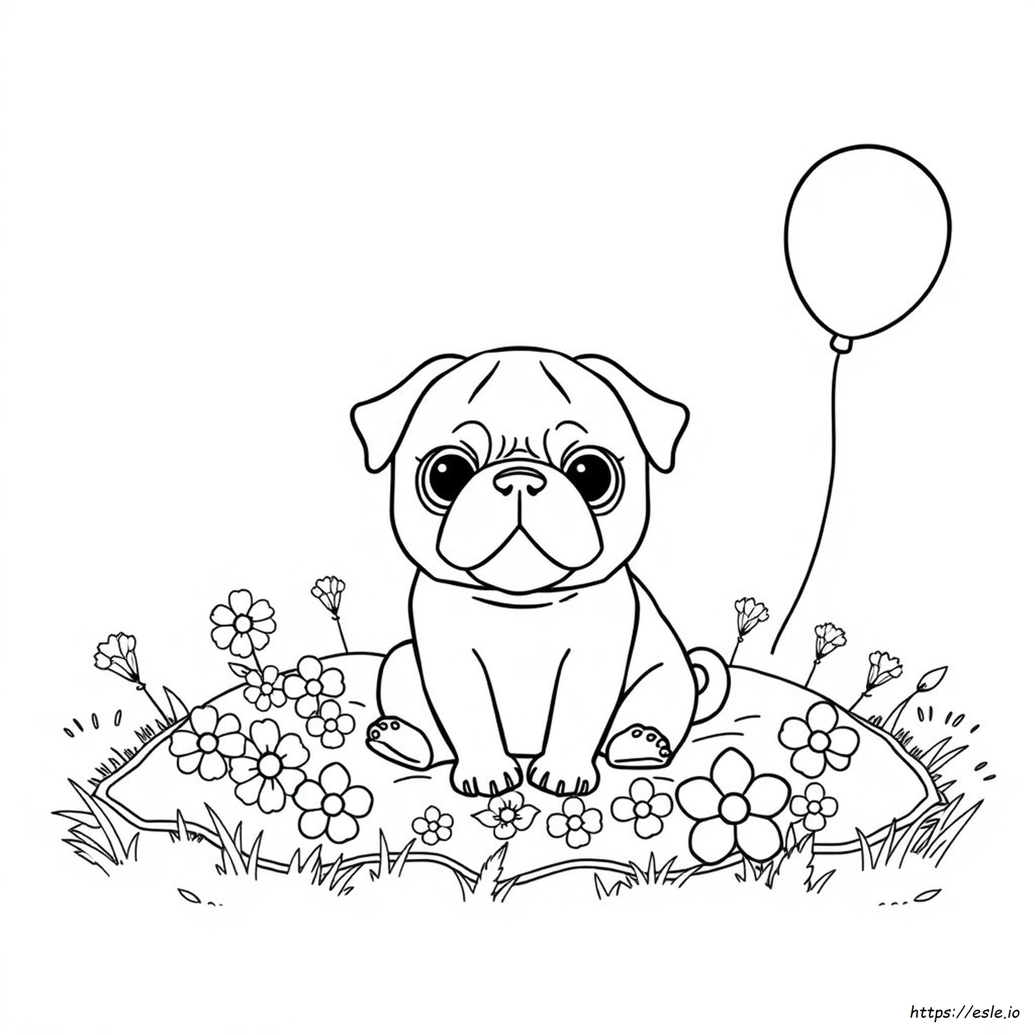 Kawaii Pug Coloring Pages