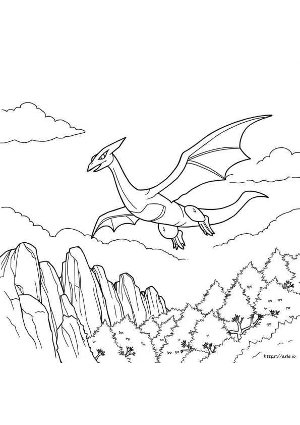Pokemon Mega Rayquaza Colouring Pages