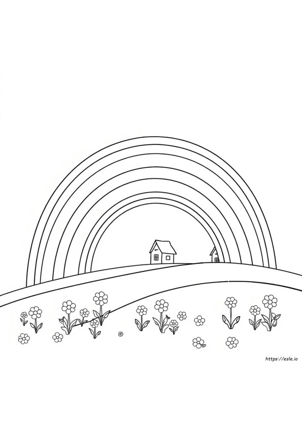 Rainbow Coloring Page For Kindergarten