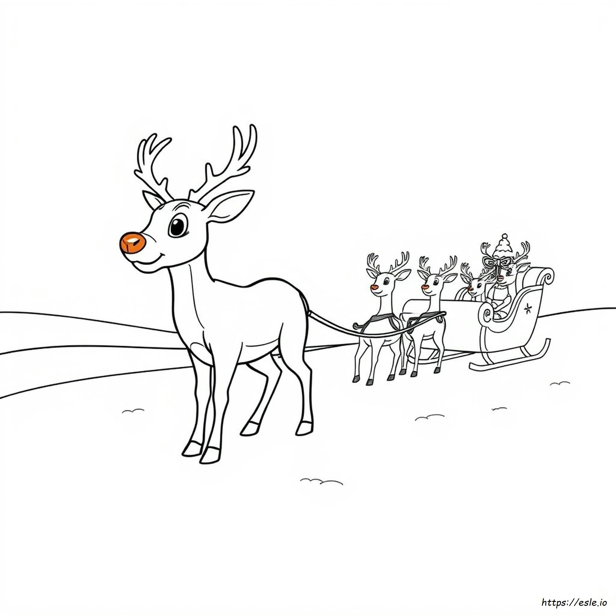 Rudolph Reno Renne Ausmalbilder Rentier Nase Roten Nez Coloriage Nariz ...