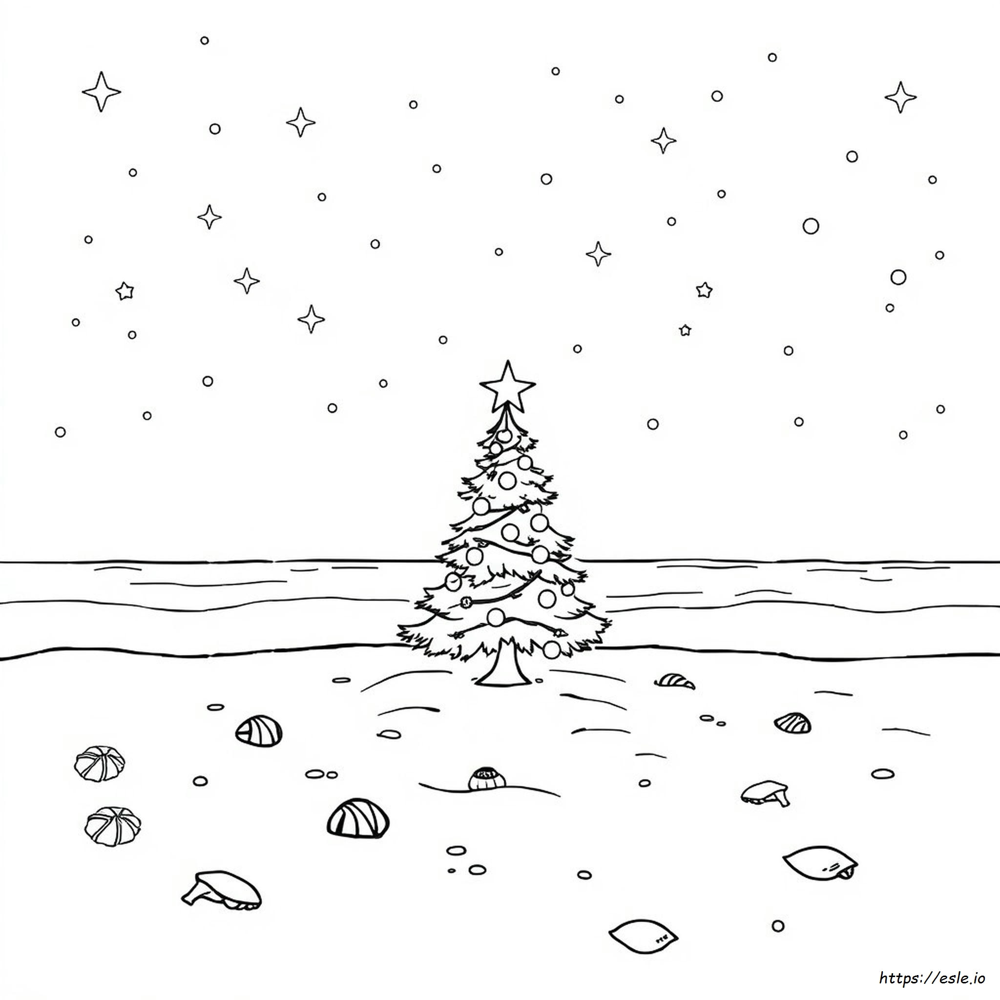 Gambar Mewarnai Pantai Hari Natal