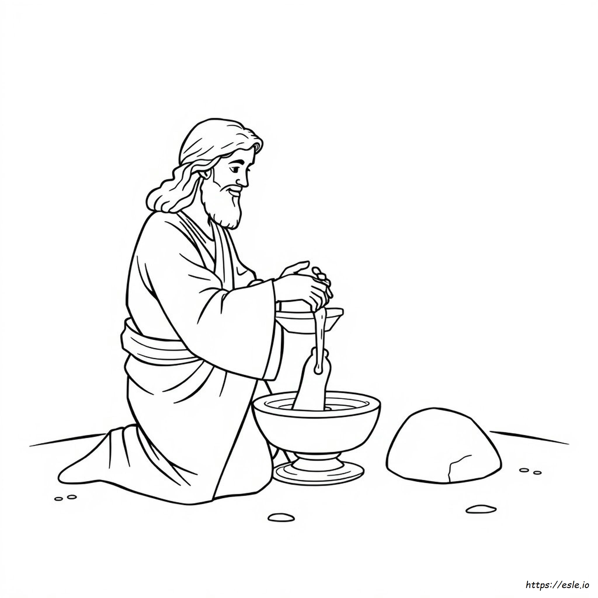 Jesus Washing Feet Coloring Page