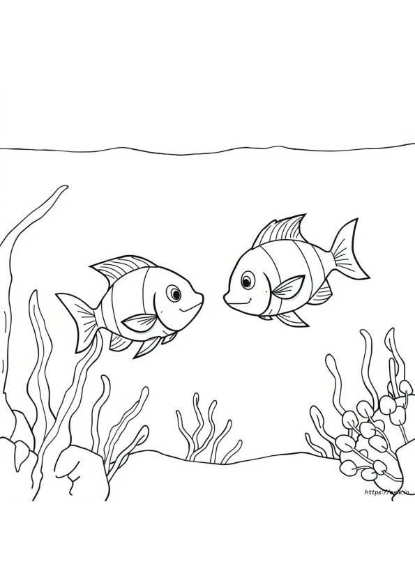 Two Fish Coloring Page