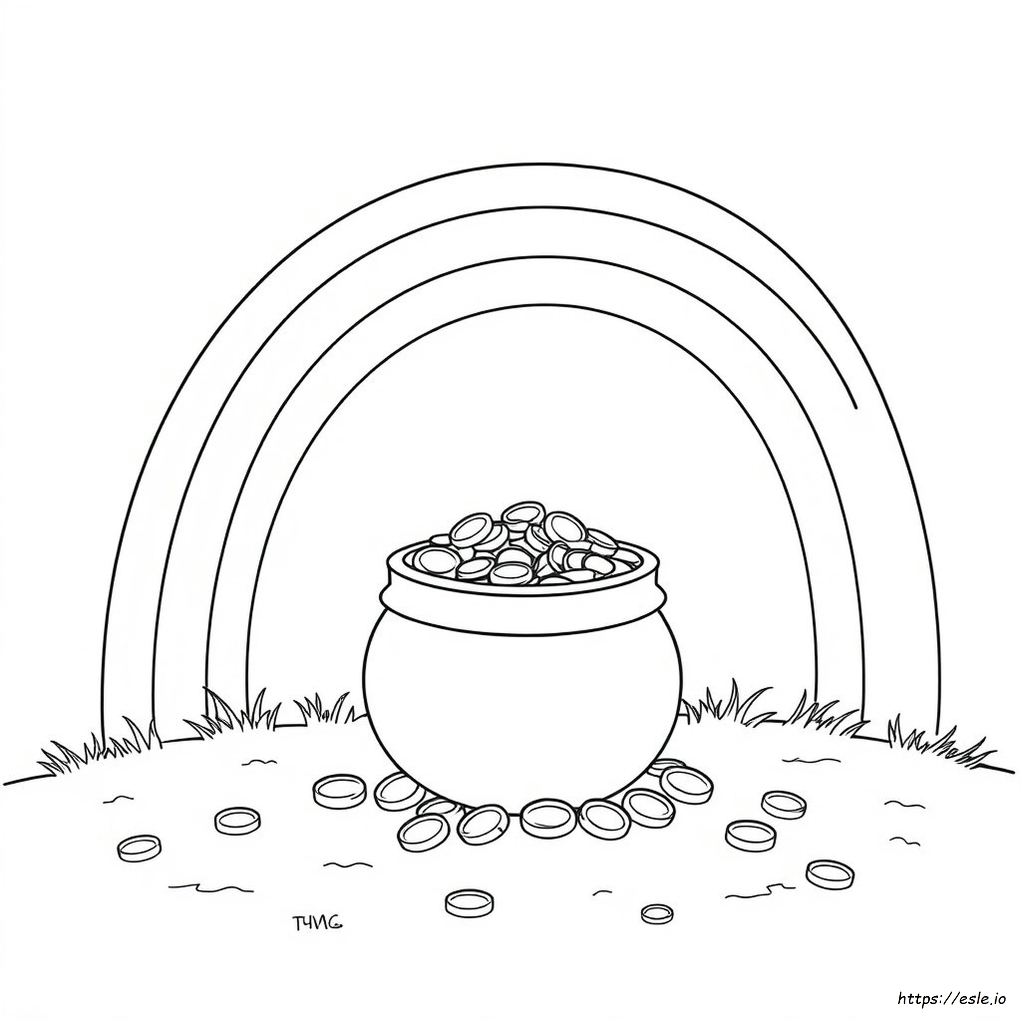 Empty Pot Of Gold Coloring Page