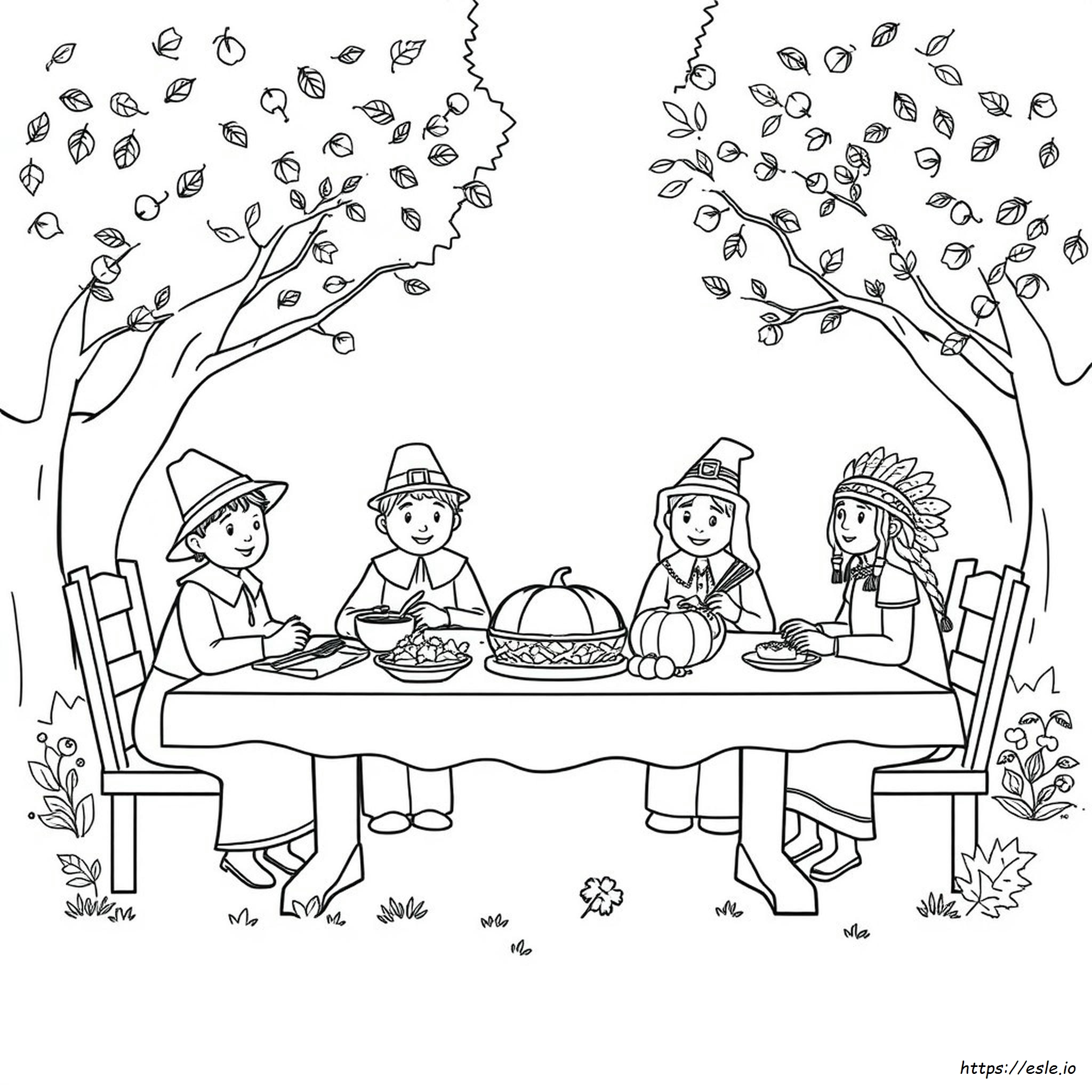 Thanksgiving Story Coloring Page - Free Printable