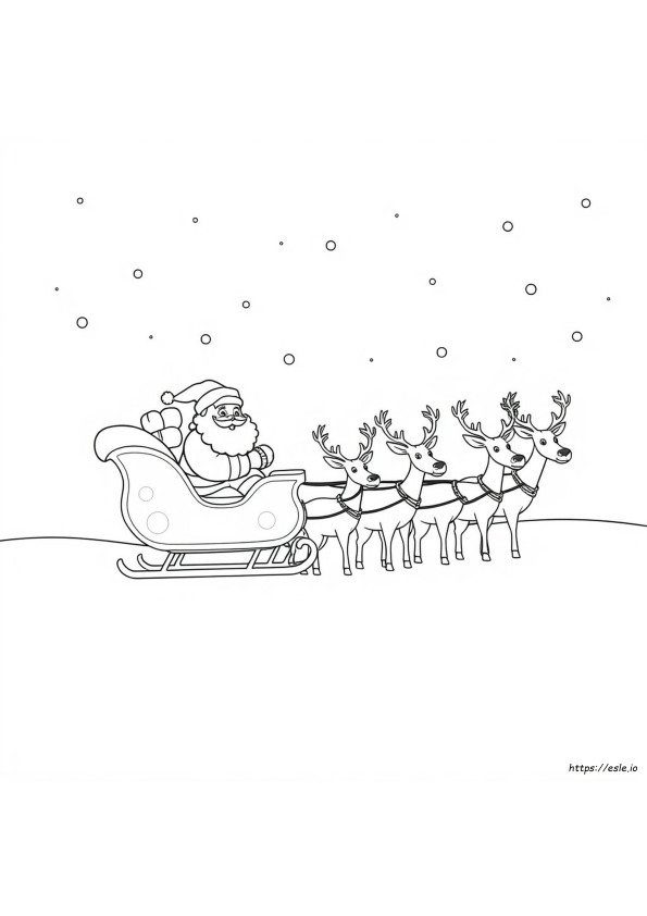 Santa And Reindeer Coloring