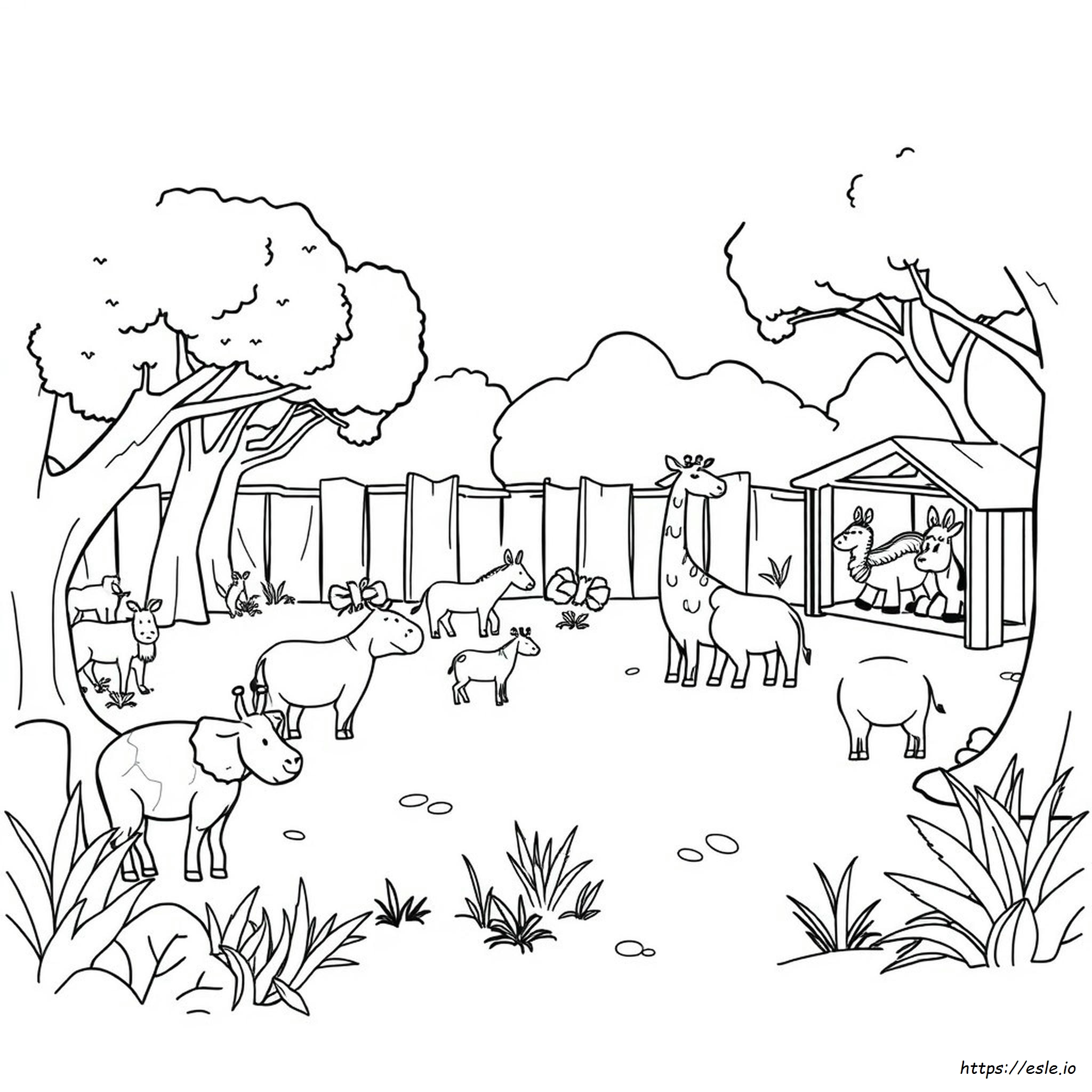 Gambar Mewarnai Kebun Binatang