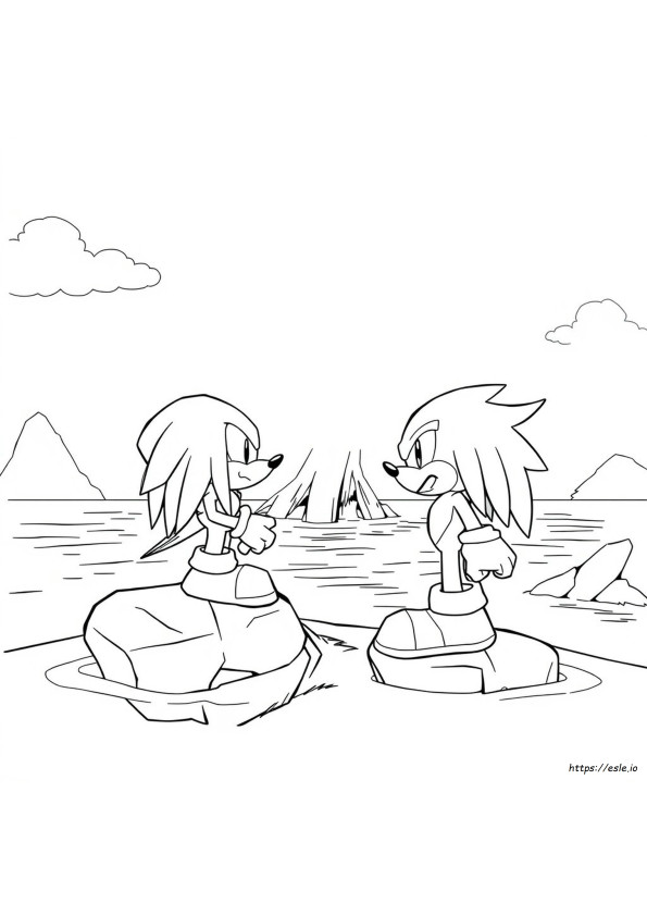 Shadow Vs Knuckles Para Colorear