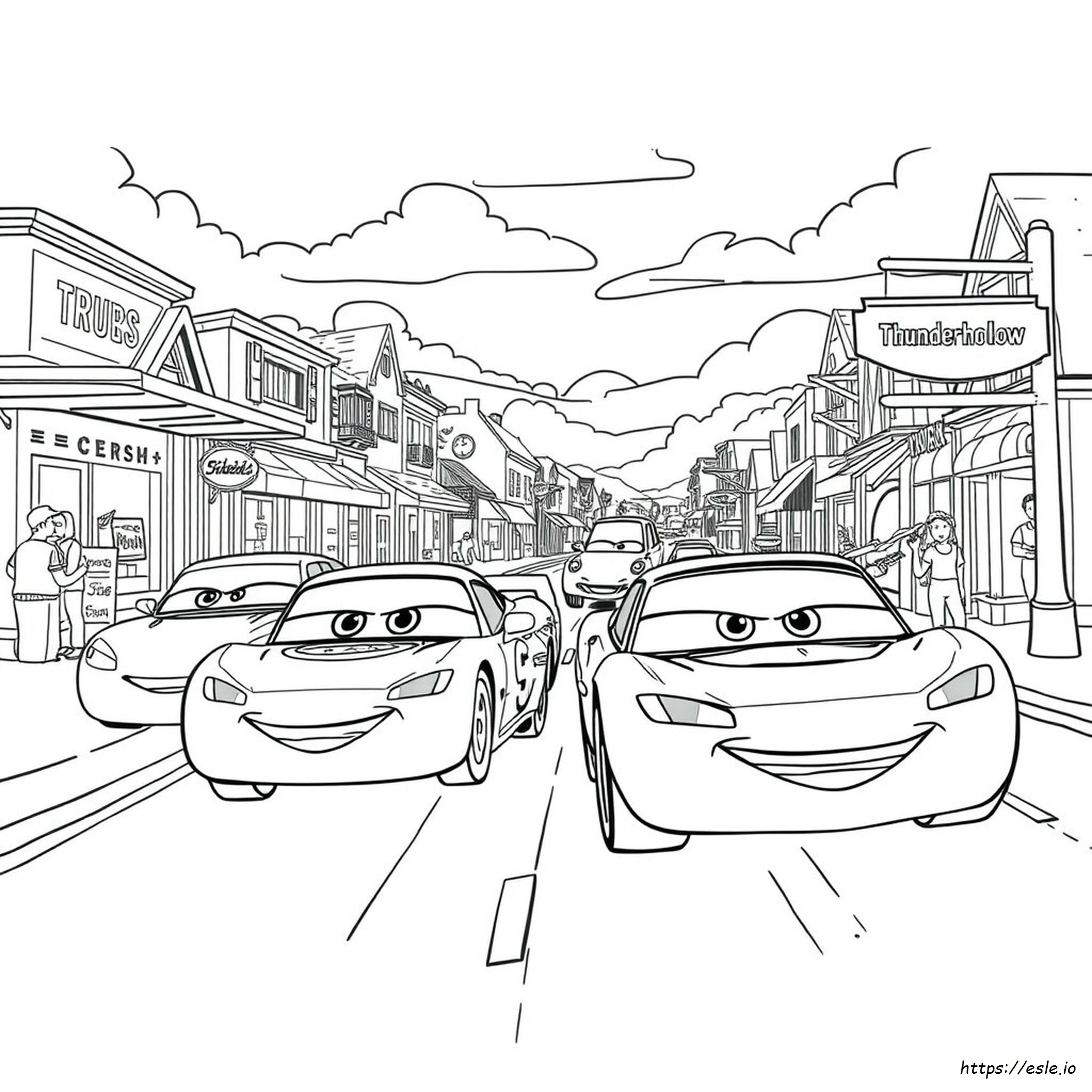 Cars 3 Thunder Hollow Coloring Pages