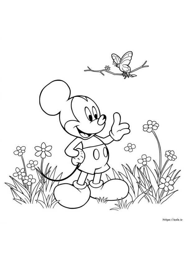 Mickey Maus Frühlings-Ausmalbilder