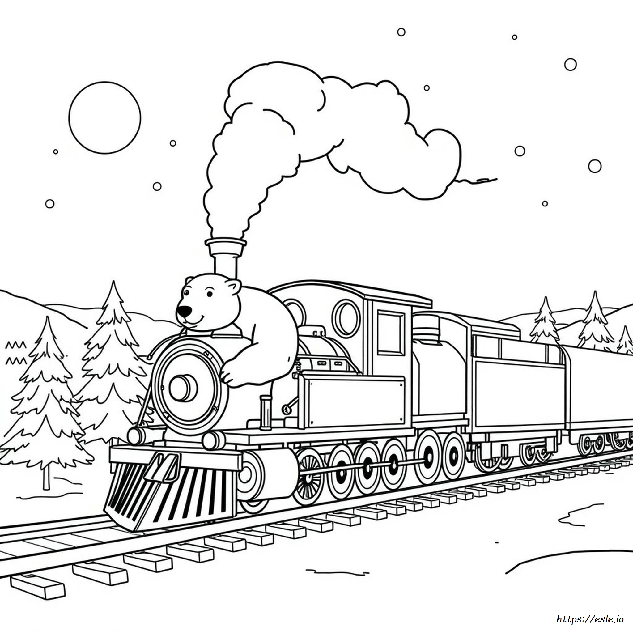 Steam Engine Polar Express Coloring Pages