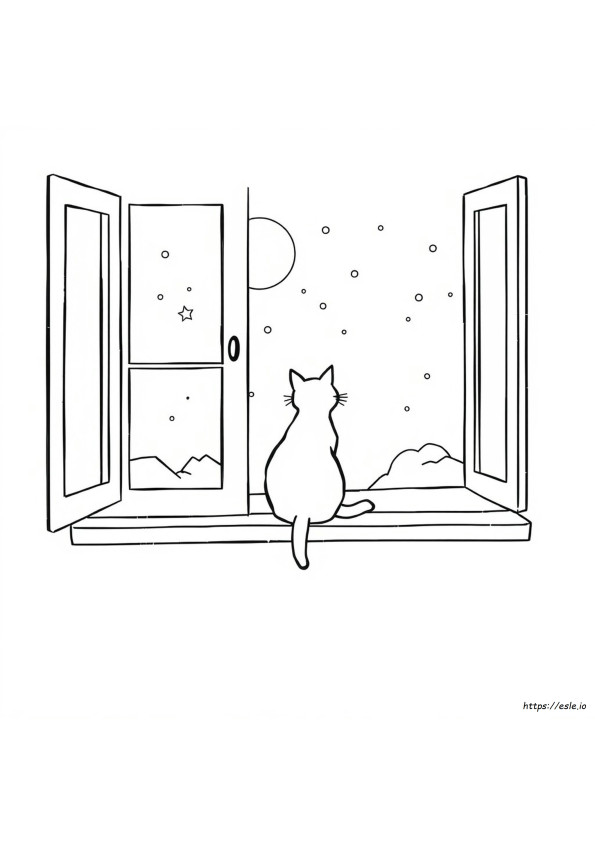 黒猫 ぬりえ